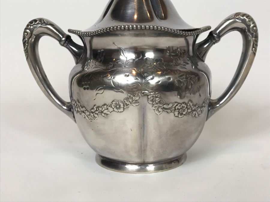 Vintage Pairpoint Mfg Co Quadruple Plate Silver Tea Set New Bedford, Mass [Photo 21]