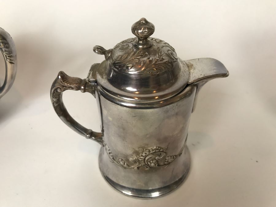 Vintage Pairpoint Mfg Co Quadruple Plate Silver Tea Set New Bedford, Mass [Photo 15]