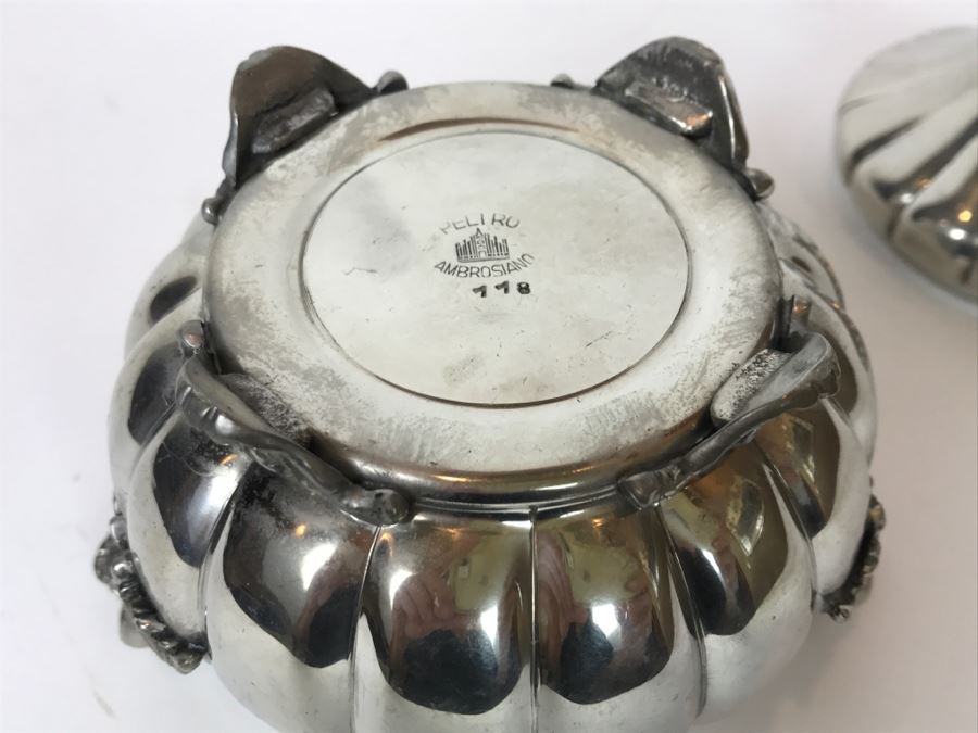 Vintage Peltro Ambrosiano Footed Covered Bowl [Photo 15]