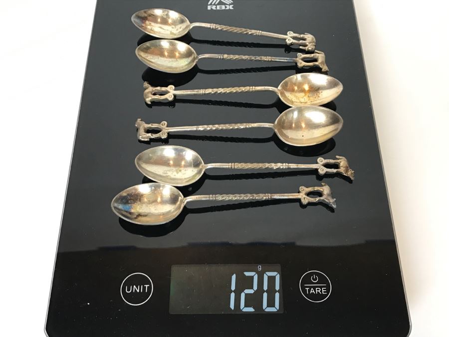 Vintage Jagat Narain & Sons India Sterling Silver Animal Themed Spoons 120g [Photo 11]