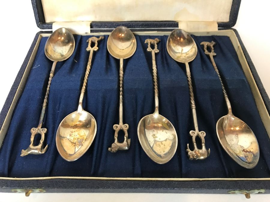 Vintage Jagat Narain & Sons India Sterling Silver Animal Themed Spoons 120g [Photo 3]