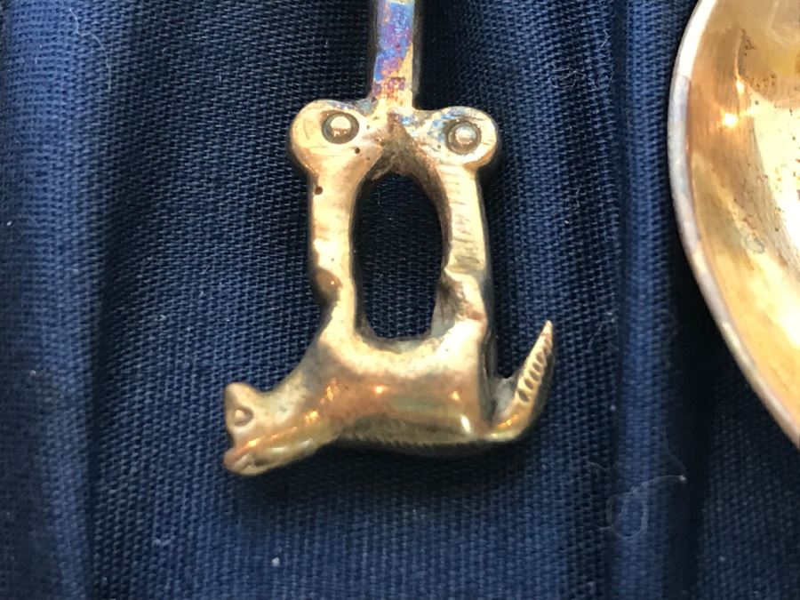 Vintage Jagat Narain & Sons India Sterling Silver Animal Themed Spoons 120g [Photo 8]