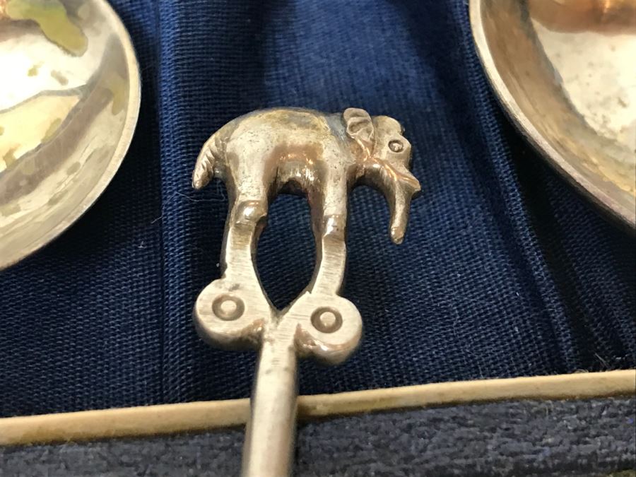 Vintage Jagat Narain & Sons India Sterling Silver Animal Themed Spoons 120g [Photo 4]