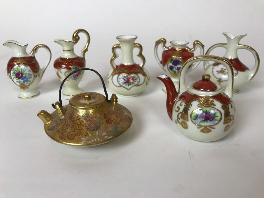 Miniature China Doll Pieces Mostly Signed Occupied Japan