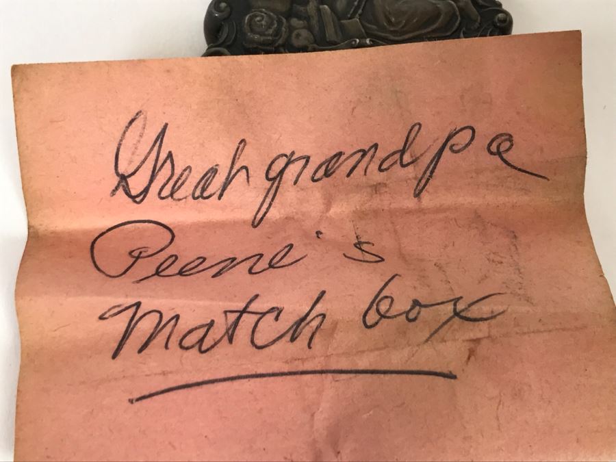 Vintage Ornate Repousse Silverplate Match Box Matchbox Holder [Photo 22]