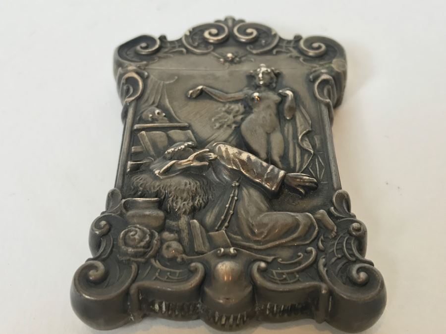 Vintage Ornate Repousse Silverplate Match Box Matchbox Holder [Photo 4]