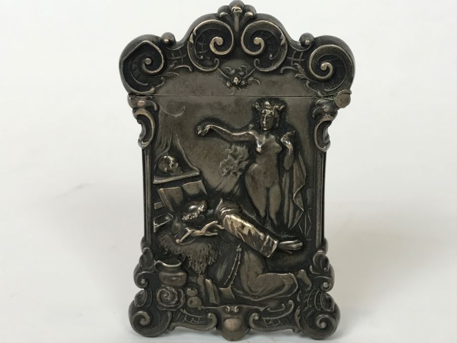 Vintage Ornate Repousse Silverplate Match Box Matchbox Holder [Photo 24]