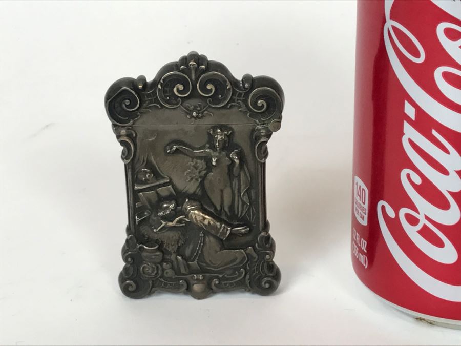 Vintage Ornate Repousse Silverplate Match Box Matchbox Holder [Photo 27]