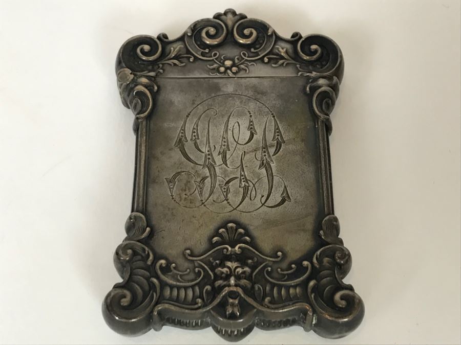 Vintage Ornate Repousse Silverplate Match Box Matchbox Holder [Photo 14]