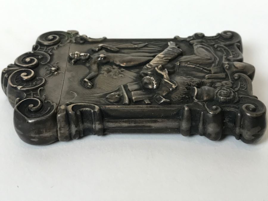 Vintage Ornate Repousse Silverplate Match Box Matchbox Holder [Photo 12]