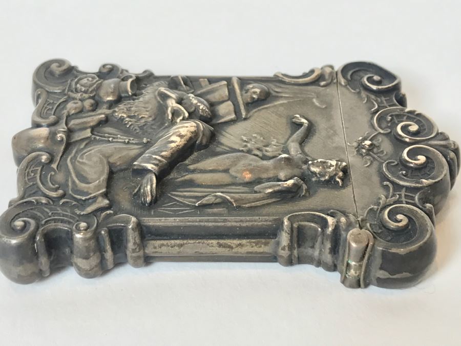 Vintage Ornate Repousse Silverplate Match Box Matchbox Holder [Photo 10]
