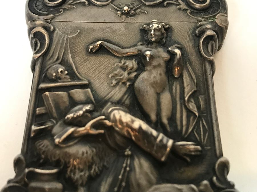 Vintage Ornate Repousse Silverplate Match Box Matchbox Holder [Photo 7]