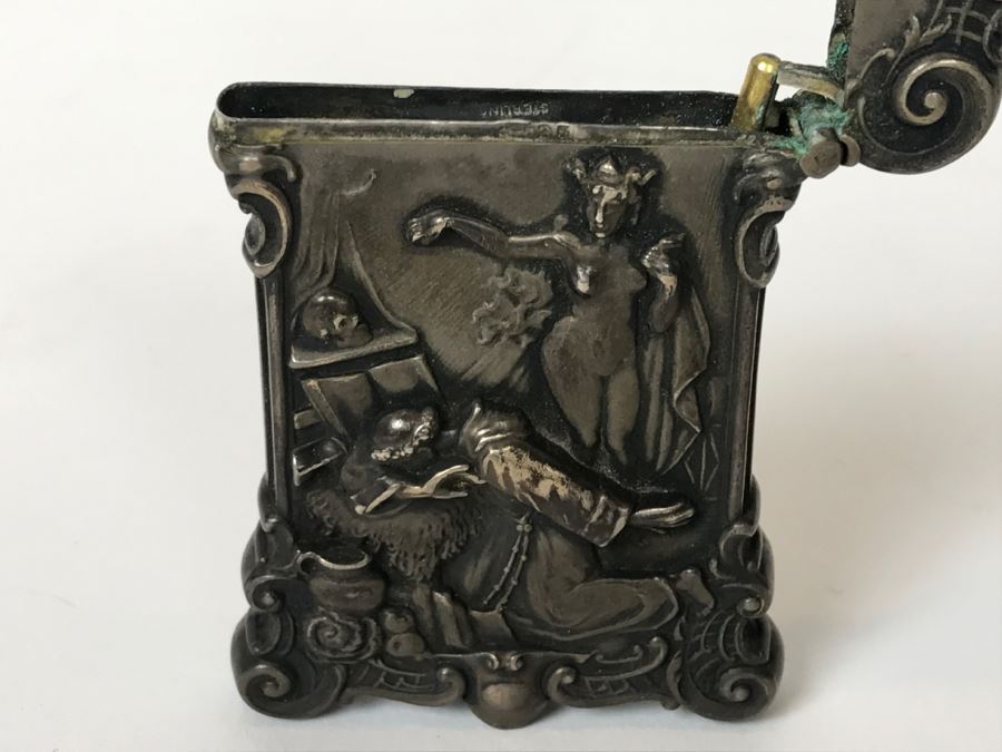 Vintage Ornate Repousse Silverplate Match Box Matchbox Holder [Photo 20]