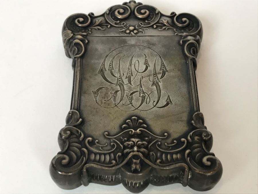 Vintage Ornate Repousse Silverplate Match Box Matchbox Holder [Photo 3]