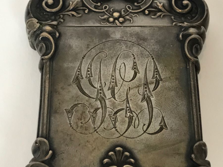 Vintage Ornate Repousse Silverplate Match Box Matchbox Holder [Photo 16]