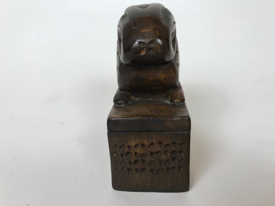 Carved Rabbit Wooden Russian Trinket Box [Photo 5]
