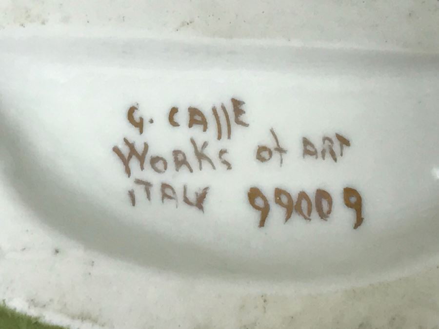 Vintage 1959 G. Calle Works Of Art Figurine Of Baby Petting Dog Italy [Photo 14]