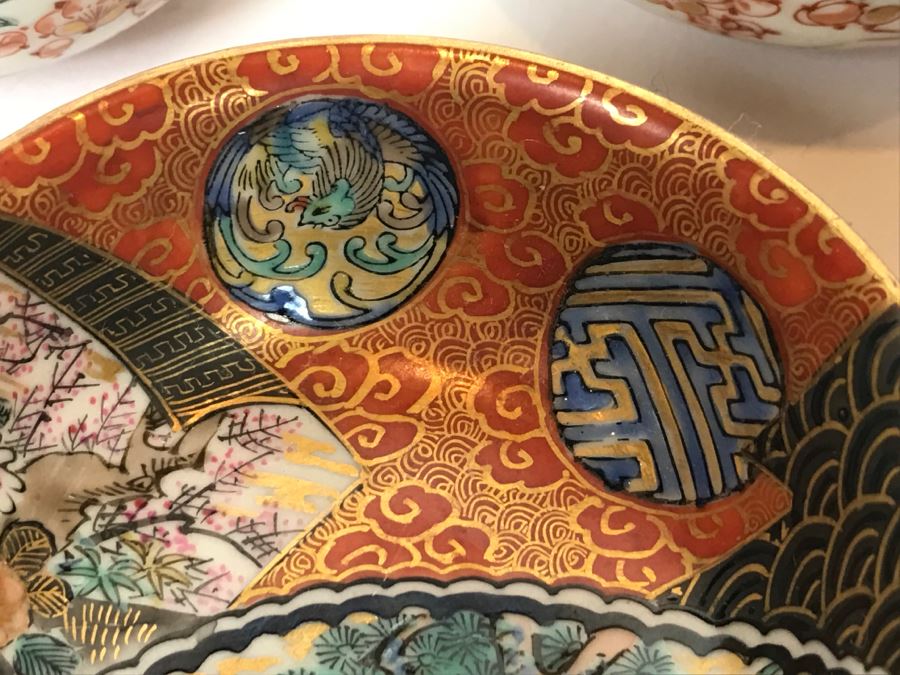 Vintage Set Of 5 Signed Hand Painted Japanese Porcelain Bowls (Small) [Photo 6]