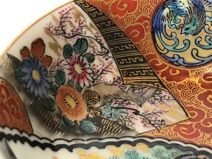 Vintage Set Of 5 Signed Hand Painted Japanese Porcelain Bowls (Small) [Photo 21]