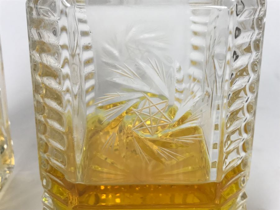 Pair Of Cut Glass Liquor Decanters With Stoppers [Photo 7]