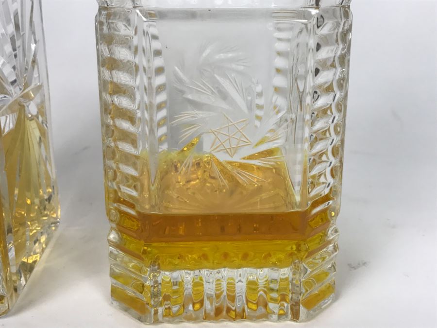Pair Of Cut Glass Liquor Decanters With Stoppers [Photo 6]