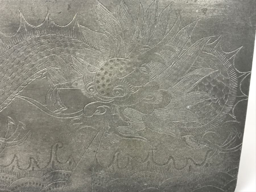 Pair Of Chased Design Dragon Serpent Pewter Boxes Signed Huikee Pewter Swatow [Photo 14]