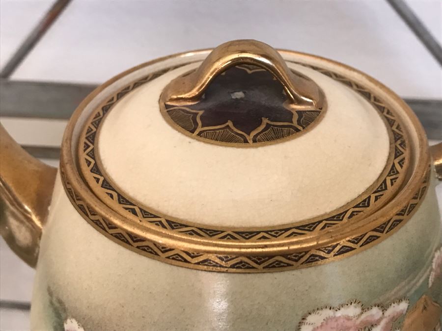 Vintage Hand Painted China Tea Set Signed Apx 22 Pieces [Photo 8]