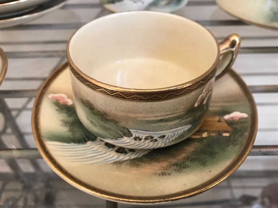 Vintage Hand Painted China Tea Set Signed Apx 22 Pieces [Photo 17]