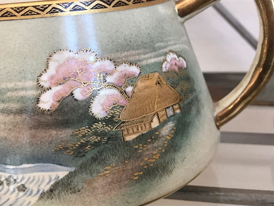 Vintage Hand Painted China Tea Set Signed Apx 22 Pieces [Photo 5]