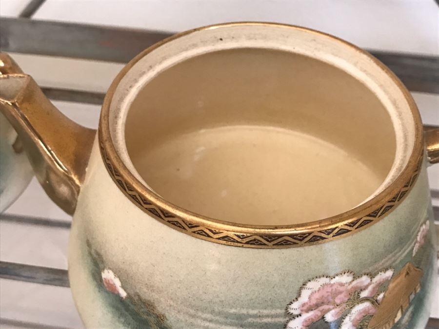 Vintage Hand Painted China Tea Set Signed Apx 22 Pieces [Photo 7]