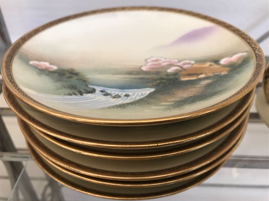 Vintage Hand Painted China Tea Set Signed Apx 22 Pieces [Photo 16]