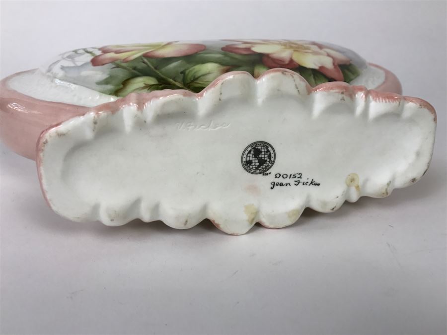 Vintage Hand Painted Planter International Porcelain Art Teachers, Inc Signed Jean Fickes [Photo 6]