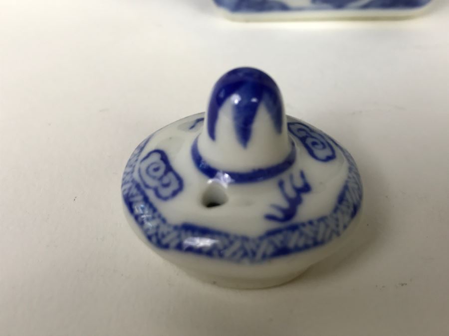 Signed Blue And White Asian Teapot [Photo 5]