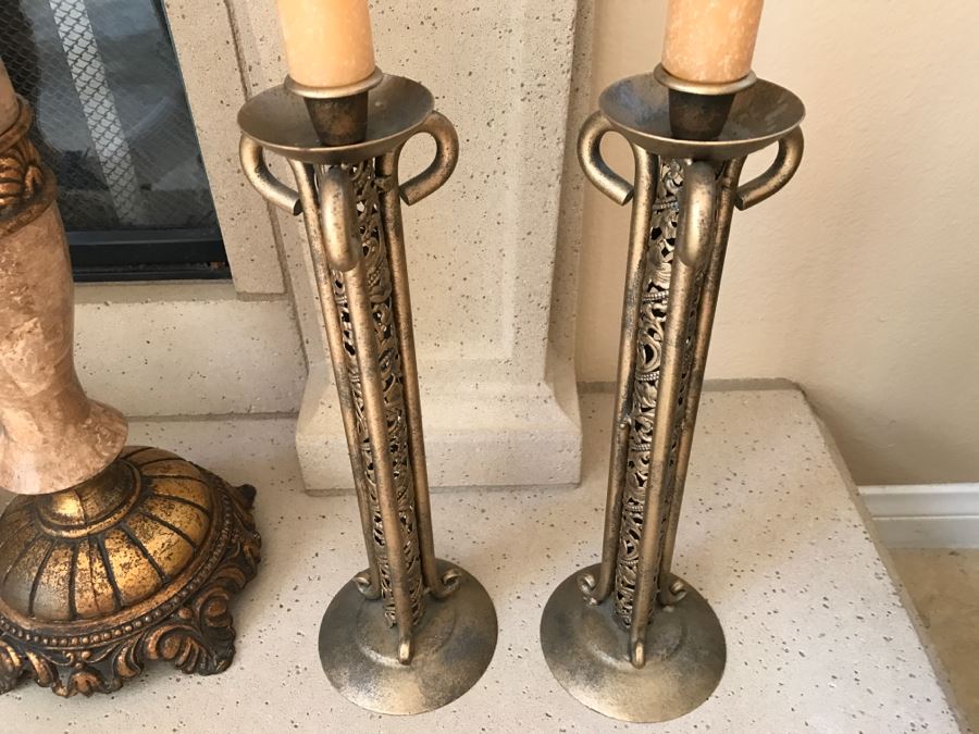 Set Of 4 Large Candle Holders [Photo 3]