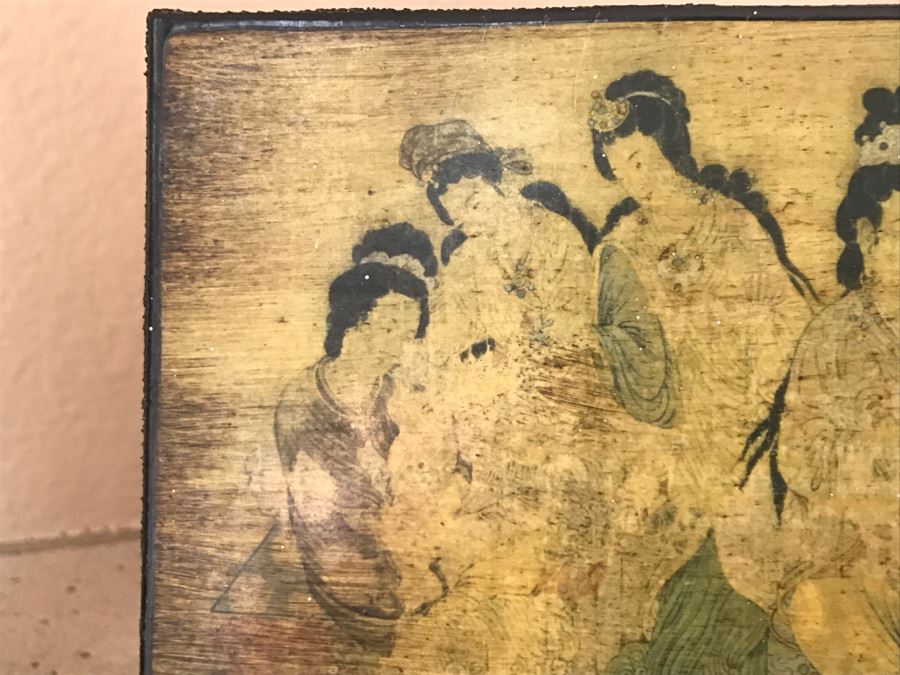 Pair Of Decorative Asian Artwork With Bamboo Stands [Photo 7]