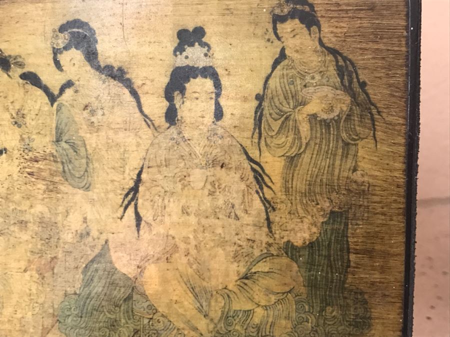 Pair Of Decorative Asian Artwork With Bamboo Stands [Photo 8]