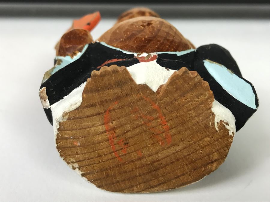 Small Wooden Carved And Hand Painted Asian Figurines With Stand [Photo 16]