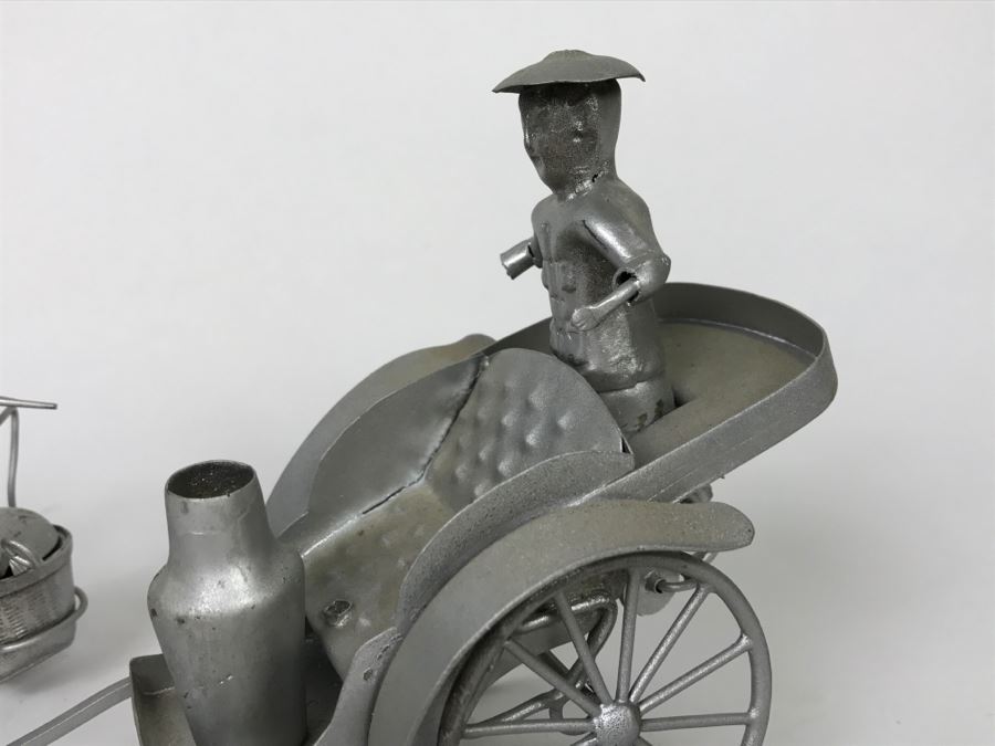 Pair Of Vintage Asian Silver Painted Metal Figurines [Photo 7]