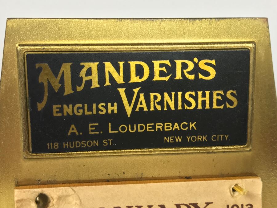 Vintage Advertising Mander's English Varnishes New York City 1913 Desk Calendar [Photo 4]