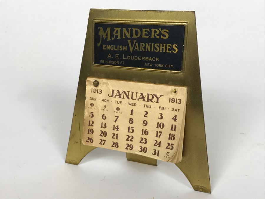 Vintage Advertising Mander's English Varnishes New York City 1913 Desk Calendar [Photo 9]