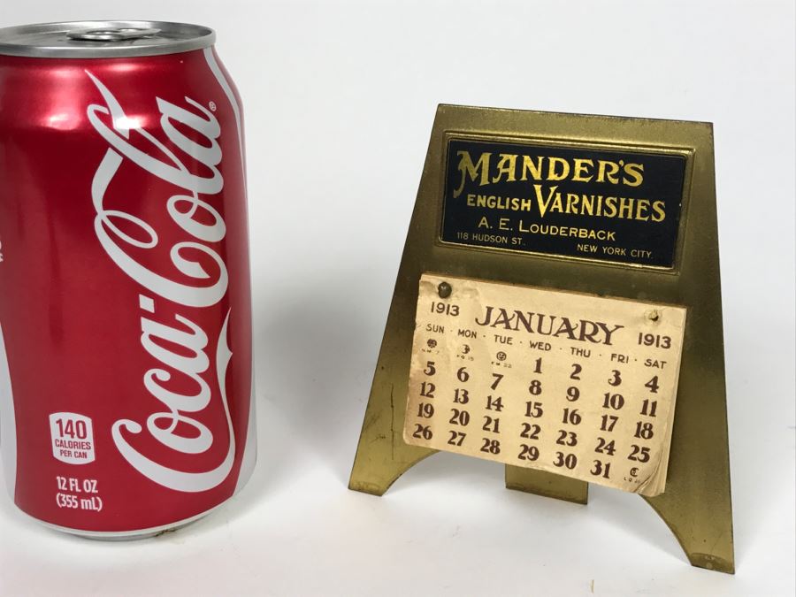 Vintage Advertising Mander's English Varnishes New York City 1913 Desk Calendar [Photo 1]