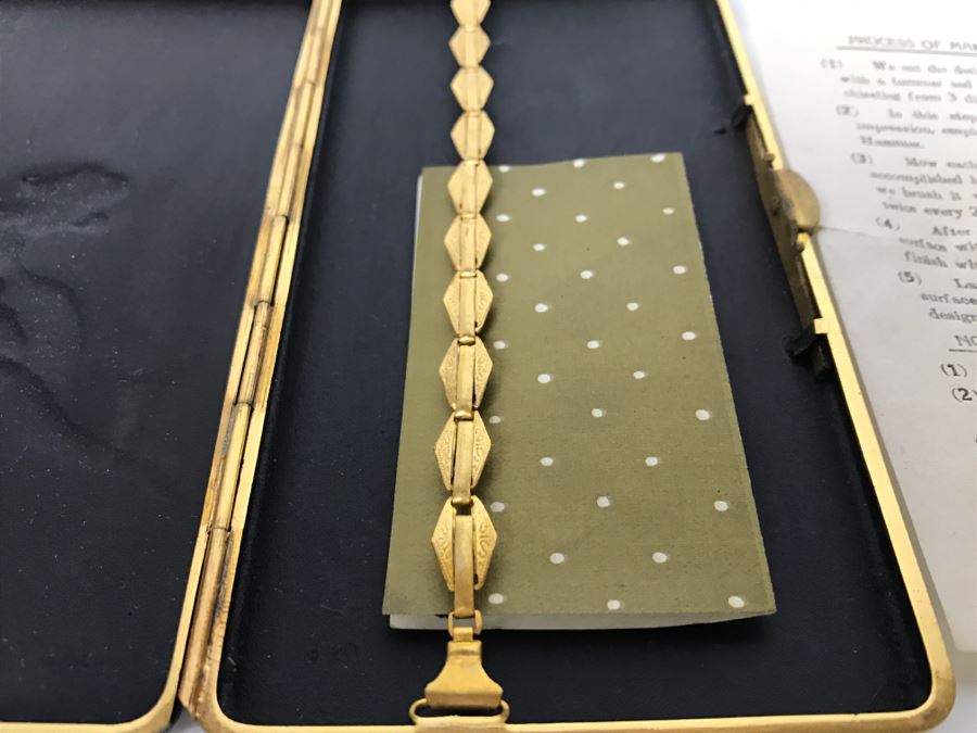 Vintage Japanese Kyoto Damascen Ware Case Gold And Silver Tiger Cigarette Case Amita Damascene [Photo 9]