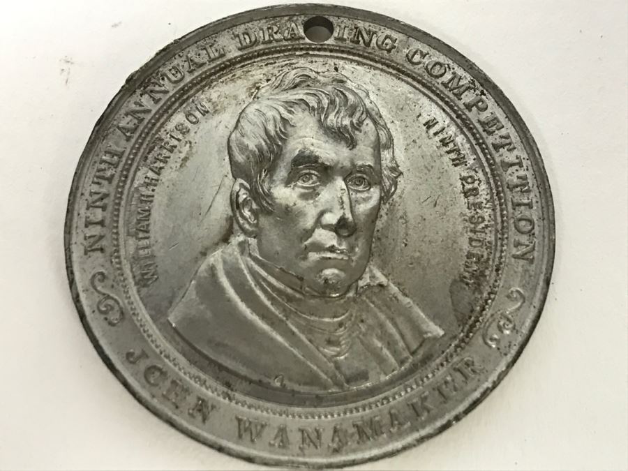 Vintage 1920 Token Coin Pendant From Ninth Annual John Wanamaker Childrens Christmas Drawing Competition