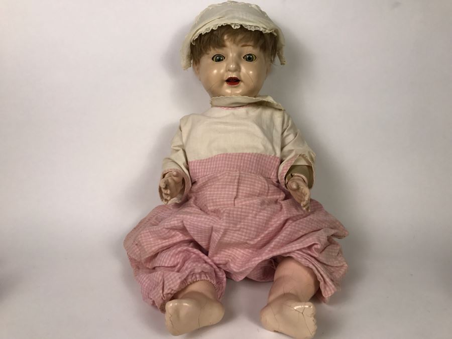 Antique 1917-1922 Zaiden Composition Doll By Colonial Toy Mfg Co - See Photos For Condition