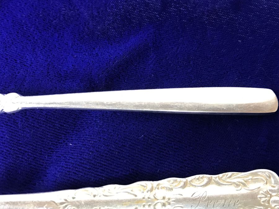 Wooden Silverware Box With (2) Separate Silverplate Flatware Patterns - 1847 Rogers Bros And Ekco Eterna Inverness Silver Plate [Photo 19]