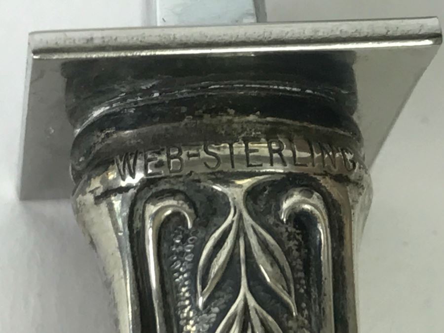 Vintage Web Floral Design Sterling Silver 925 Handle Angel Food Cake Comb Server [Photo 6]