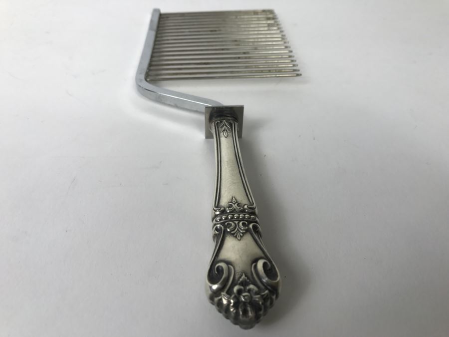 Vintage Web Floral Design Sterling Silver 925 Handle Angel Food Cake Comb Server [Photo 1]