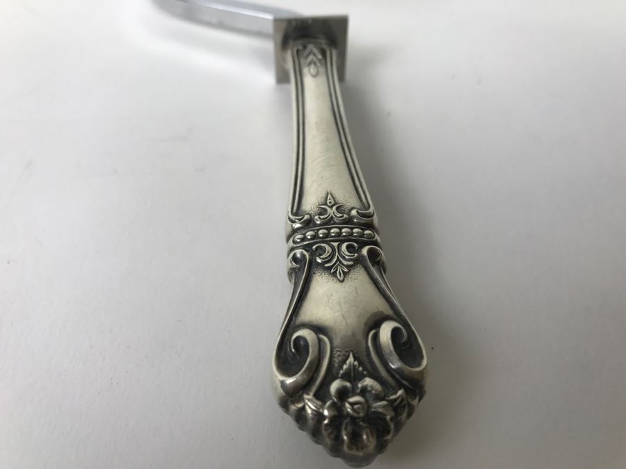Vintage Web Floral Design Sterling Silver 925 Handle Angel Food Cake Comb Server [Photo 2]