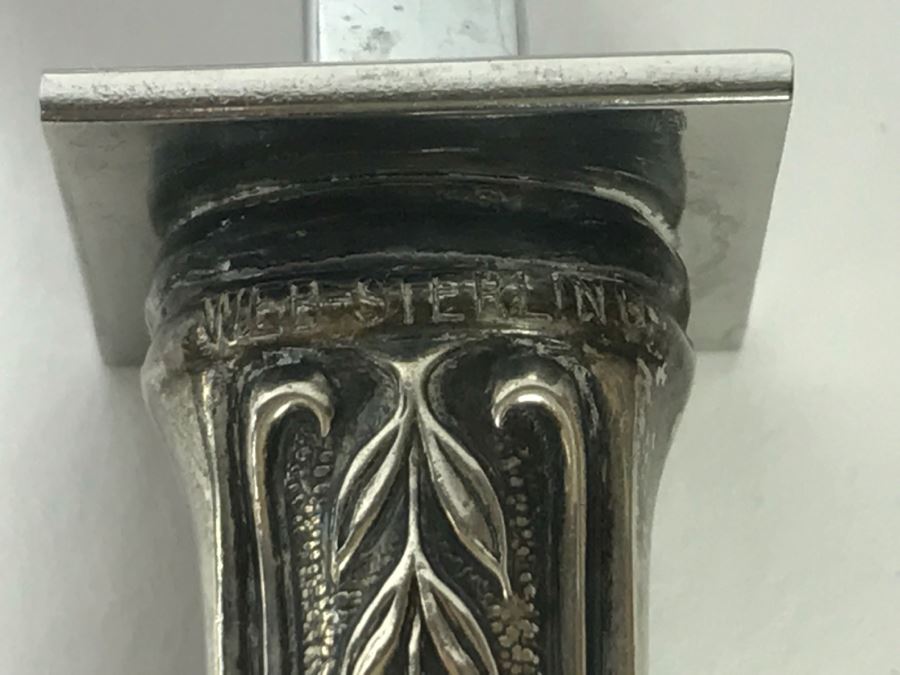 Vintage Web Floral Design Sterling Silver 925 Handle Angel Food Cake Comb Server [Photo 4]