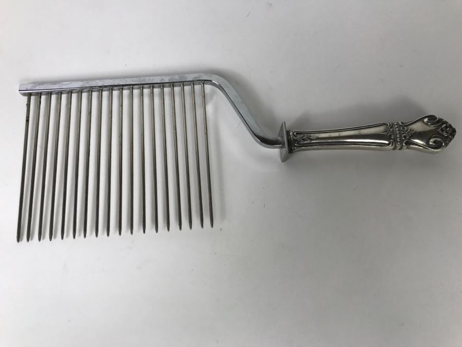 Vintage Web Floral Design Sterling Silver 925 Handle Angel Food Cake Comb Server [Photo 10]